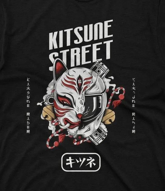 Футболка чоловіча з  принтом Кітсуне Стріт Розмір 48 Anime0010 Дніпро - фото 4
