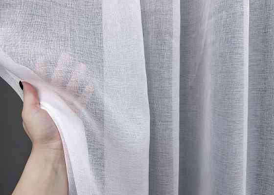 Тюль VR-Textil 1276т Мікро-льон однотонний Білий 270х170 см (43-171) Київ