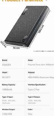Повербанк Essager MagSafe 20W/Вт 10000 mAh/мАгод wireless безпровідний. Харків