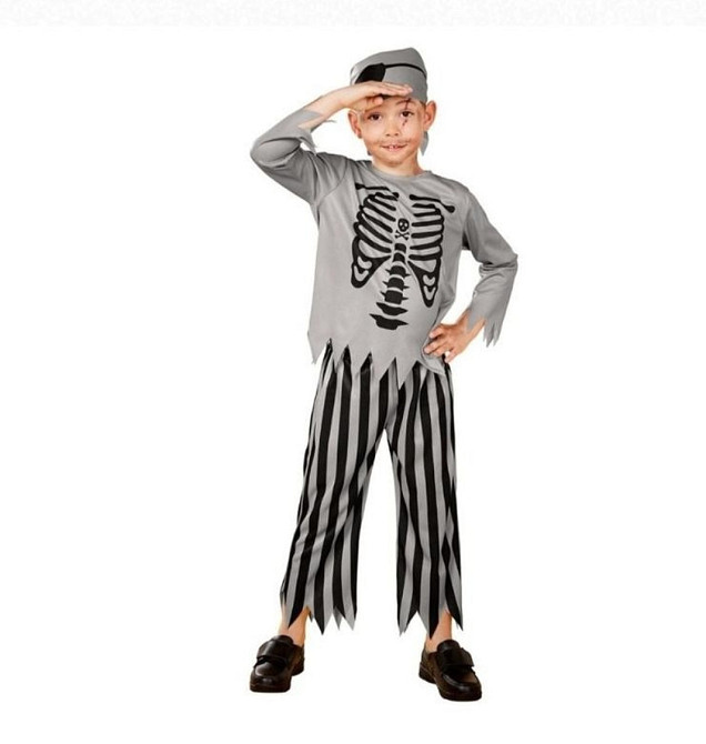 Дитячий костюм Пірат для вечірки на Хелловін футболка з довгим рукавом, штани, бандана розмір S 4-6 років сірий Київ - фото 2