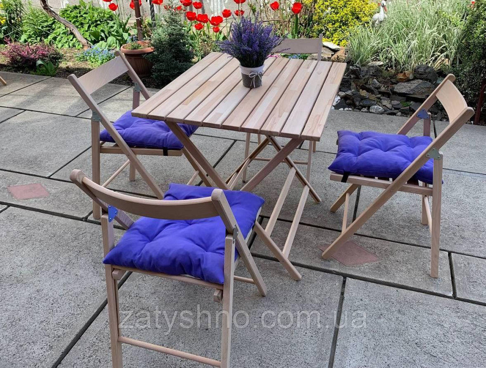 Дерев'яні букові меблі для вулиці з накидками Київ - фото 4