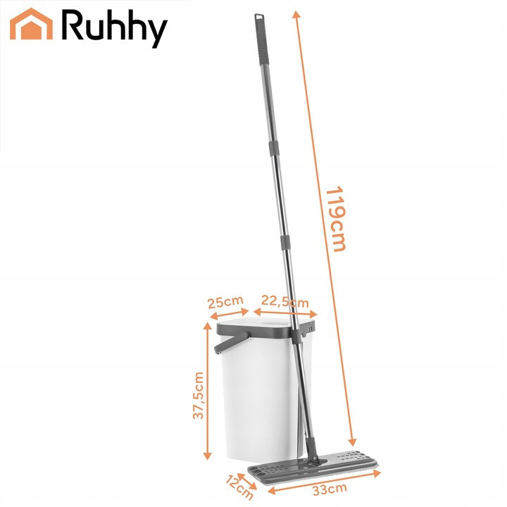 Набор для уборки швабра с двухкамерным ведром 11 литров + 3 насадки Ruhhy (27232) Нововолынск - изображение 10