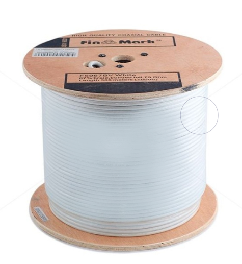 TV кабель 75 0м FinMark F5967BV (білий, 305м) Вінниця - фото 1