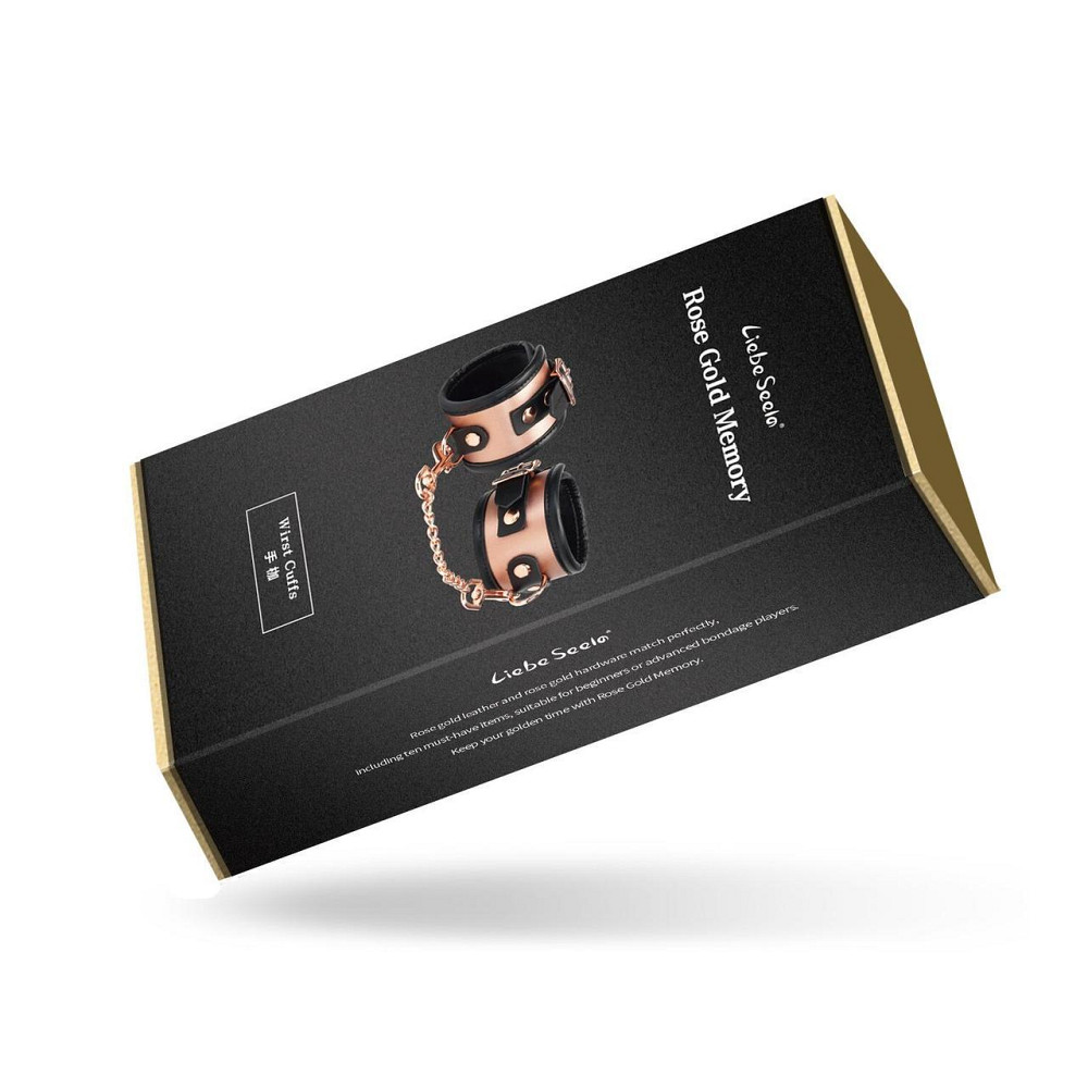 Наручники Liebe Seele Rose Gold Memory Wrist Cuff, натуральна шкіра, золото рожеве Sex Aura Київ - фото 10