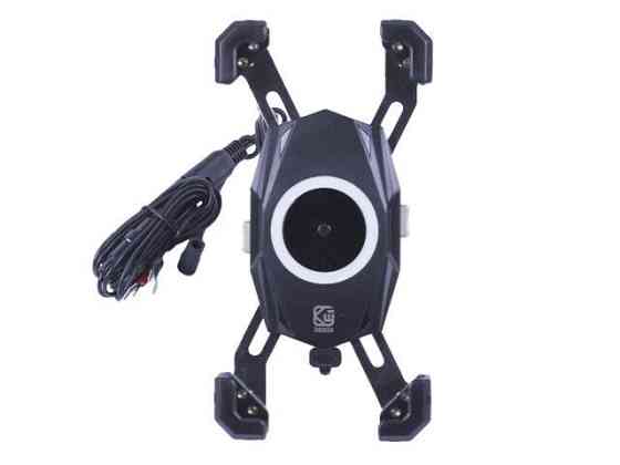 Держатель телефона M22-A1 с беспроводной зарядкой и круглым зеленым светодиодом, с креплением на руль, Мукачево