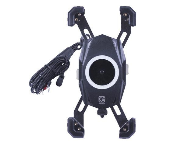 Тримач телефона M22-A1 з бездротовою зарядкою і круглим зеленим світлодіодом, з кріпленням на кермо, Мукачево - фото 3