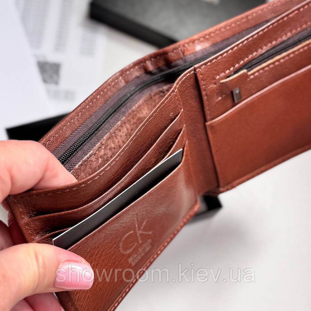 Мужской кожаный кошелек на магните Ск (82081) коричневый Киев - изображение 4