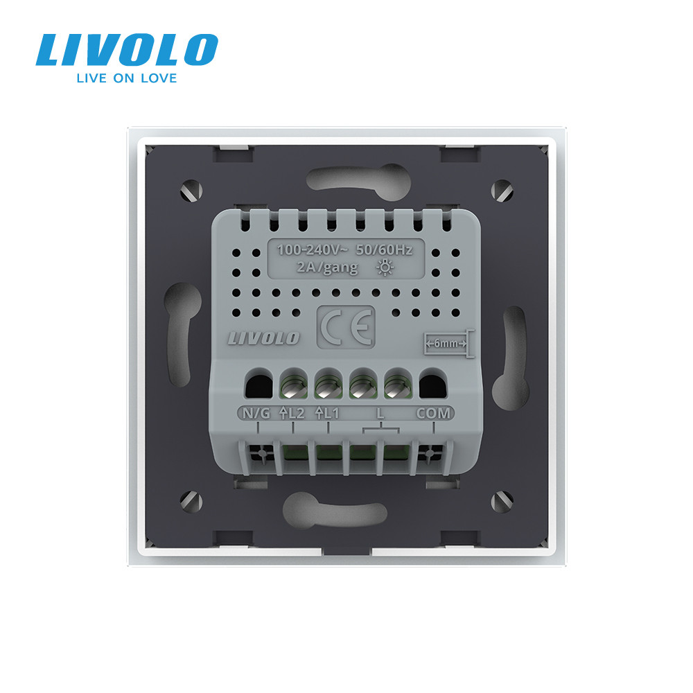 Сенсорний димер 2 сенсори Livolo білий скло (VL-FC2D2-2GWP) Коломия - фото 5