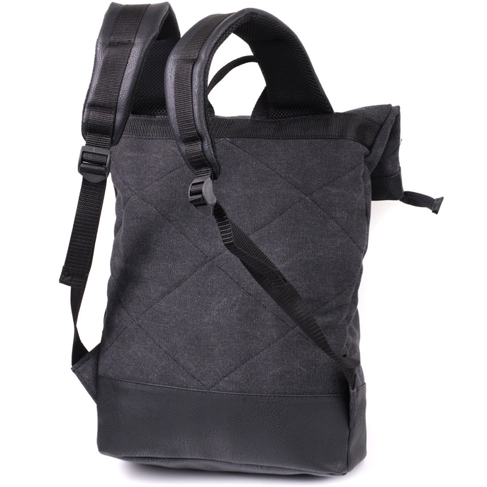 Текстильний рюкзак для ноутбука роботи навчання та міста FABRA 22583 Чорний Київ - фото 14