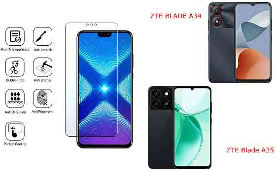 Захисне скло NeoGlass для ZTE BLADE A34, ZTE Blade A35 – надпрозоре та стійке Київ