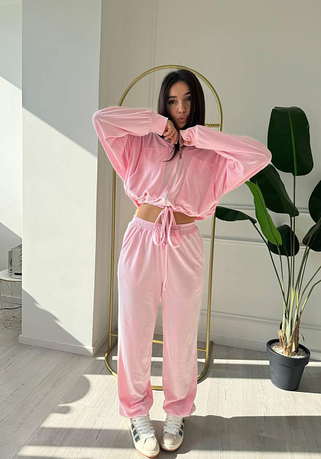 Женский плюшевый прогулочный костюмчик двойка: кофта и штаны плюшевый велюр Одесса - изображение 1