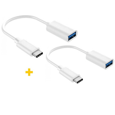Перехідник OTG USB 2.0 AF to USB-C 0.11m 2PCS white XoKo (XK-AC230-WH2) Вінниця - фото 1
