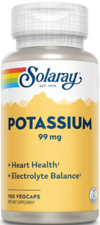 Калий Solaray Potassium 99mg 100 вег капс Киев