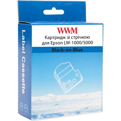 Стрічка для принтера етикеток WWM для Epson LW-1000/5000 36mm х 8m Black-on-Blue (WWM-SC36B) Вінниця - фото 2