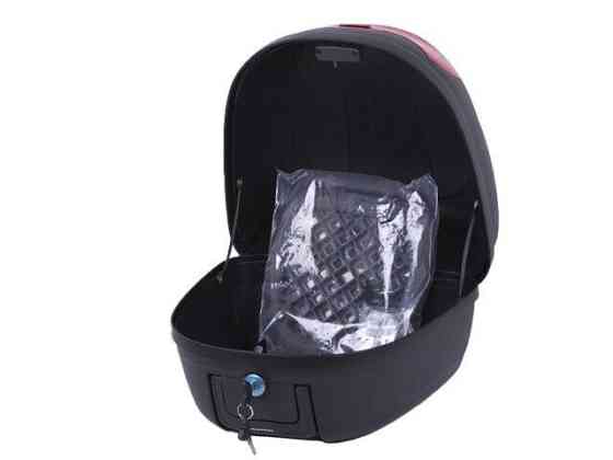 Кофр (багажник) для мотоцикла задний YM-0808 (V- 29L) 39.5×39.5×30.5 черный с красным Мукачево