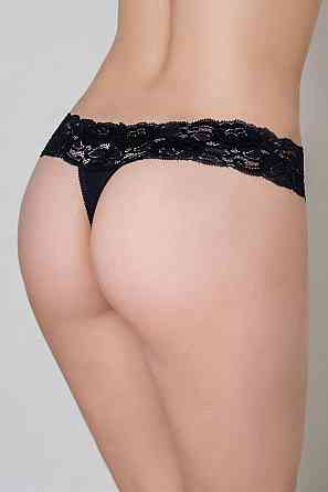 Стринги женские из хлопка с кружевным поясом Marsana 01-008 XL, Черный, Шампань, Персик, Шоколад Киев