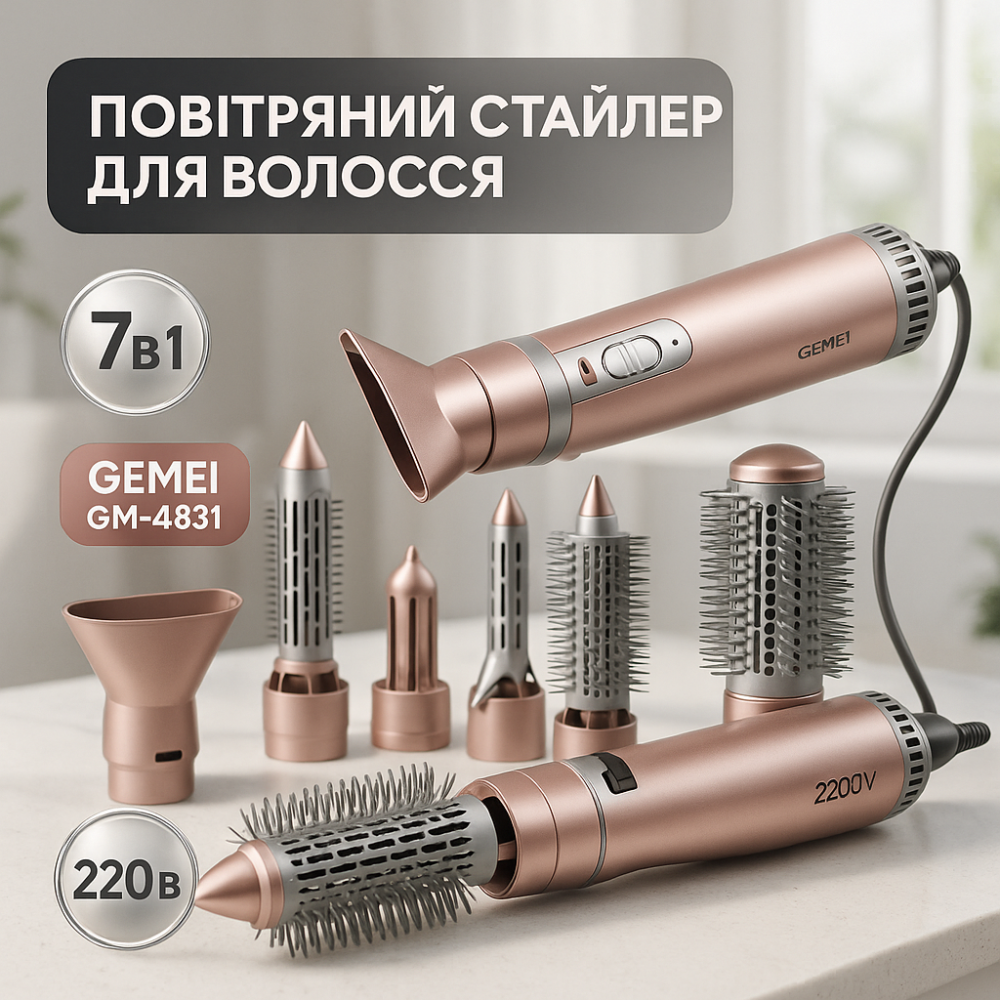 Фен расческа для укладки локонов, Фен-стайлер с функцией долговременной укладки, Хороший мощный фен DM-16 Львов - изображение 19
