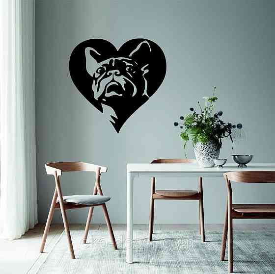 Декоративне настінне Панно «Французький  бульдог», Декор на стіну 90*69 см, Чорний Київ