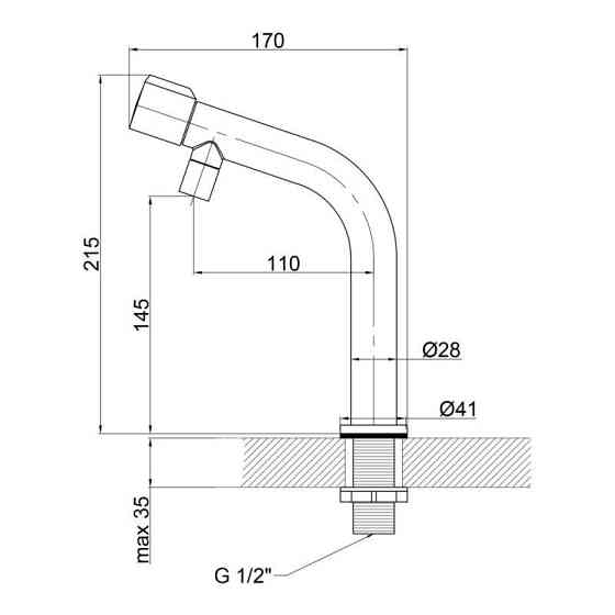 Кран на одну воду для кухні Lidz (NKS) 01 04 003 00, сатин Київ
