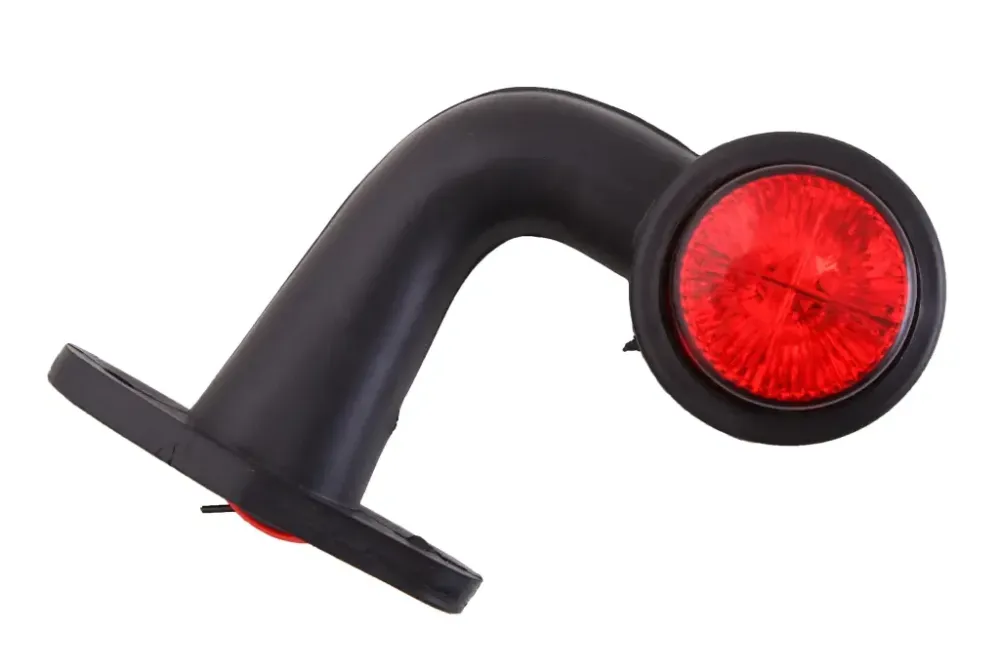 Габаритний бічний ріжок 13см диодний кривий червоний/білий Вінниця - фото 2