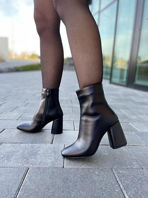 SANTINI Черевики жіночі SANTINI чорні натуральна шкіра висота 14см каблук 8см (01245-11) Коломыя - изображение 6