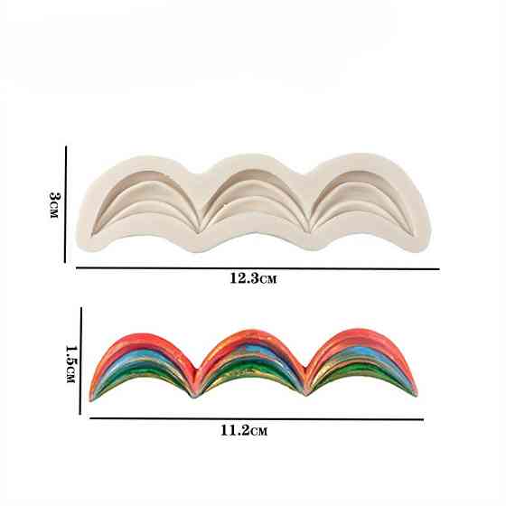 Силиконовая форма Волнистая 123 на 30 мм серый Киев