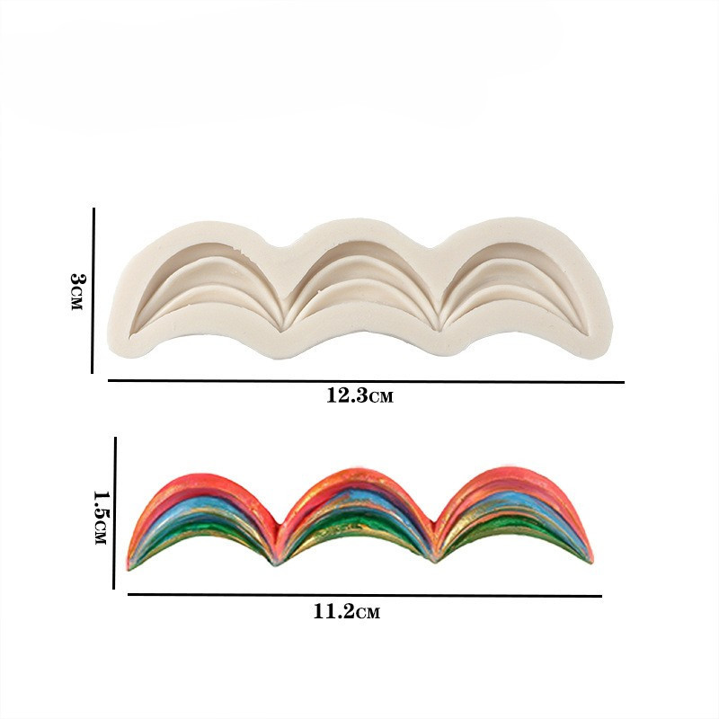 Силиконовая форма Волнистая 123 на 30 мм серый Киев - изображение 2