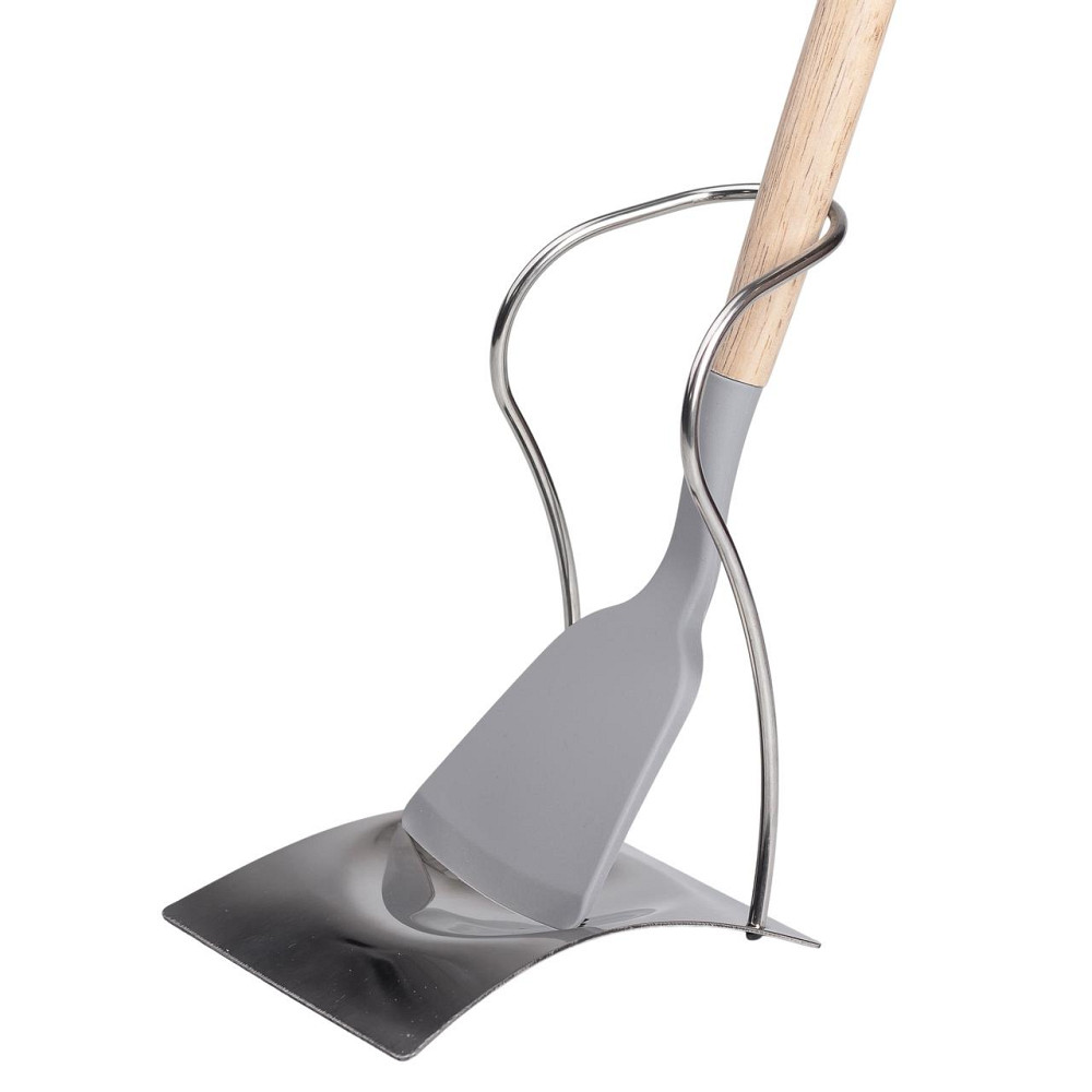 Підставка під ополоник лопаточку або ложку 12×10.5×17 см із нержавіючої сталі Срібло HP-19-15-Y Коломия - фото 4