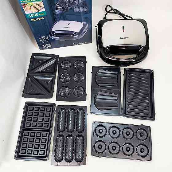 Вафельниця мультимейкер зі змінними формами, Притискний гриль для булочок і сендвічів LI-87 Івано-Франківськ