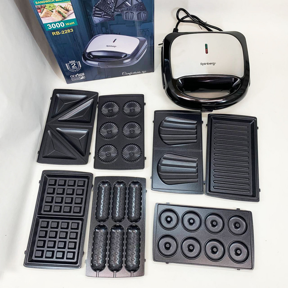 Вафельниця мультимейкер зі змінними формами, Притискний гриль для булочок і сендвічів LI-87 Івано-Франківськ - фото 1