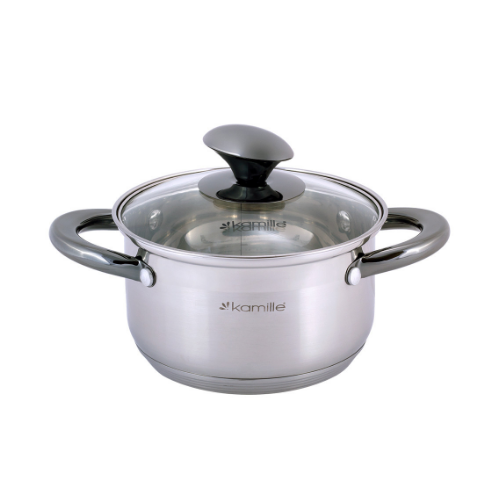 Набір каструль 4 предмети (каструлі 1,5/3л) нержавіюча сталь порожнисті чорні ручки 4925 KAMILLE Житомир