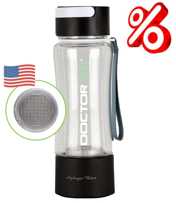 Генератор водородной воды Hanka на 380 мл с ингалятором и DuPont американской мембраной чёрная Днепр - изображение 1