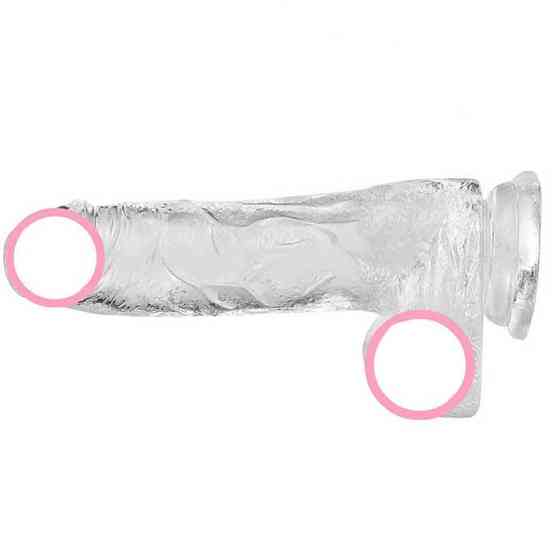 Гнучкий фалос на присосці - 18x13x3.5 см - Прозорий Вінниця