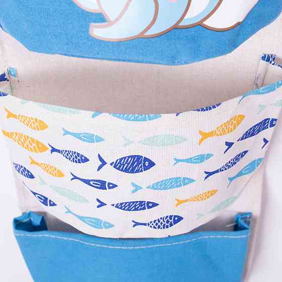 Синий подвесной органайзер на 5 карманов 20×58 см Киев