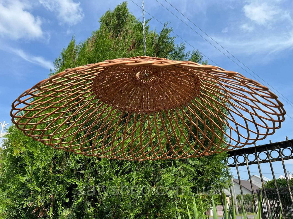 Люстра плетена кругла велика з лози Київ - фото 10
