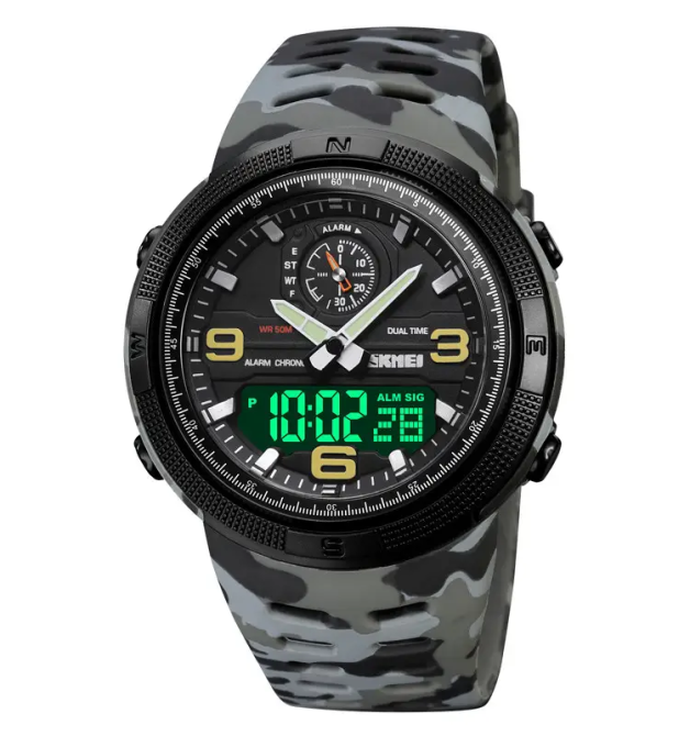 Мужские спортивные часы Skmei 1655 (Серый камуфляж) Винница - изображение 2
