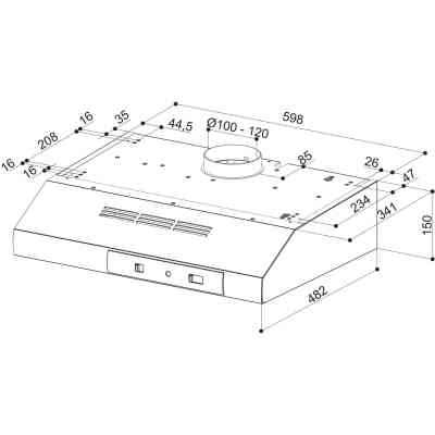 Вытяжка кухонная Faber 741 Base W A60, білий (300.0557.477) Винница