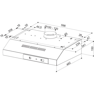 Вытяжка кухонная Faber 741 Base W A60, білий (300.0557.477) Винница - изображение 2