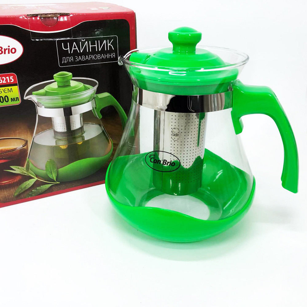 Стильный стеклянный заварочный чайник, Приготовление чая с помощью пресс-заварника JU-78 Львов - изображение 4