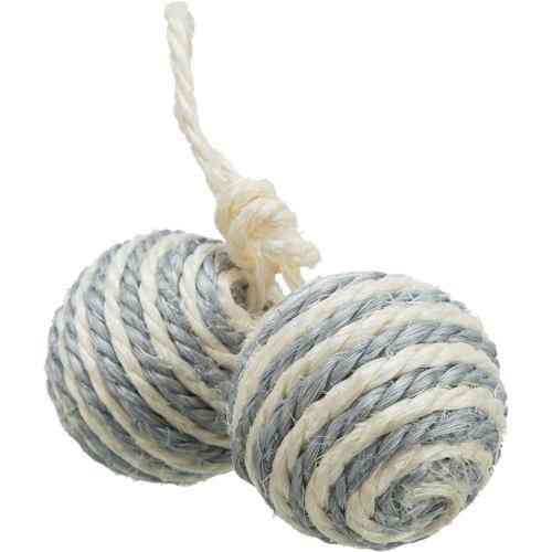 Игрушка Trixie для кошек Мячи с погремушкой на веревке сизаль 4,5 см Киев