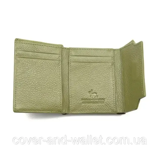 Компактный женский кошелек из натуральной кожи оливкового цвета Marco Coverna MC 2201 Киев - изображение 6