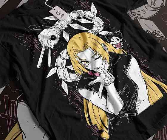 Футболка для мальчика аниме Магическая битва оверсайз (рост от 165 до 180 ) Черний AnimeJ1185m Днепр