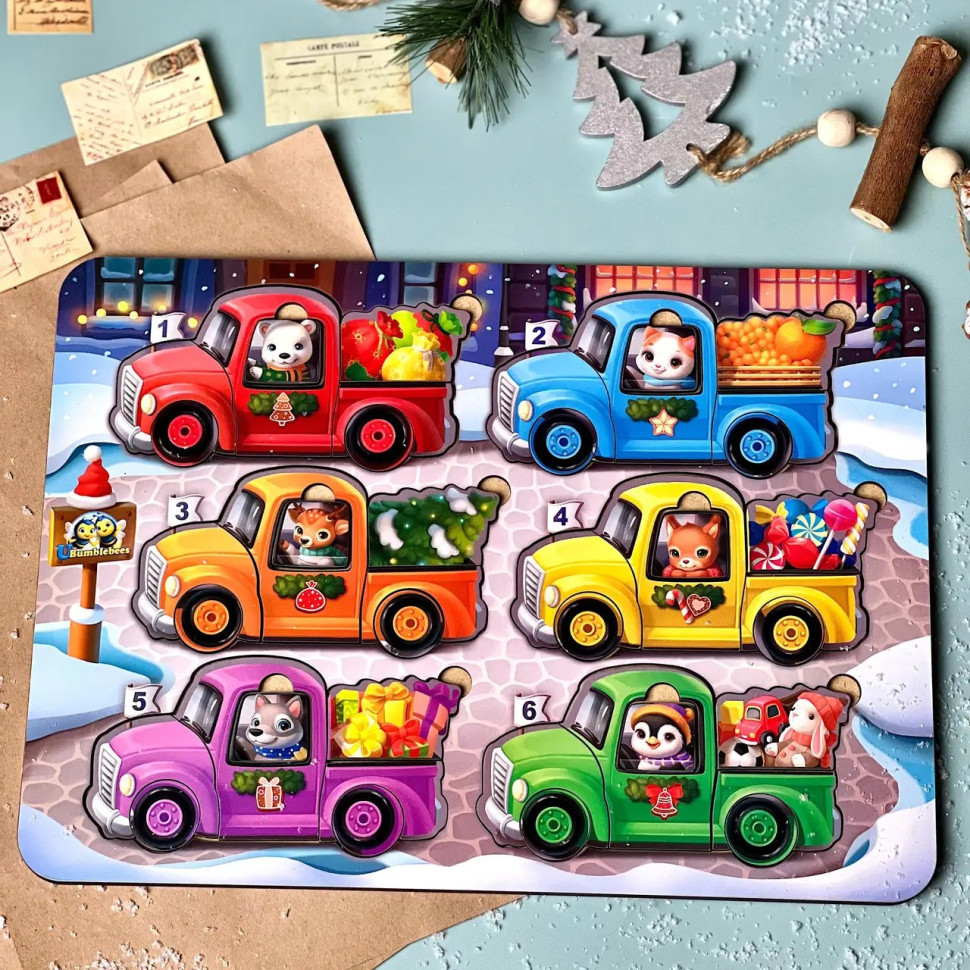 Деревянная игра с карточками 