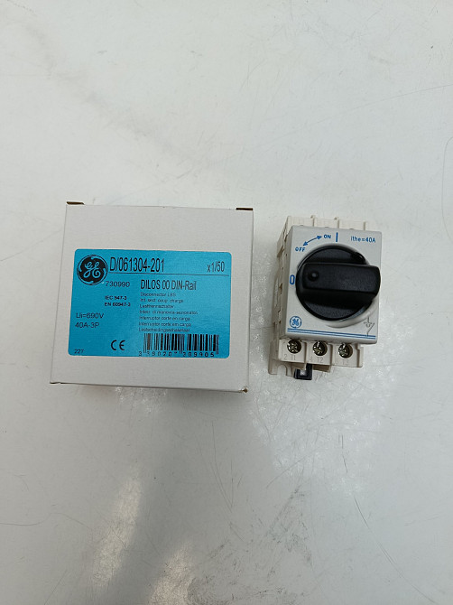 Вимикач навантаження (рубильник) General Electric Dilos 00 DIN-Rail 40A 3P (Артикул 730990) — 1 шт Луцьк - фото 1