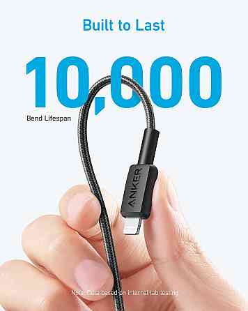 Кабель Anker 322 USB-C to Lightning - 1.8m Nylon Black (7030799) Киев