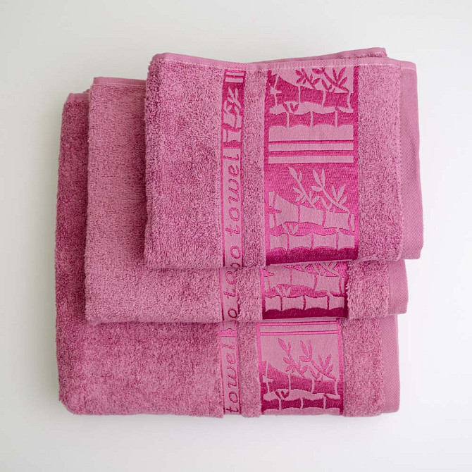 Набор полотенец для ванной 3шт GM Textile 40х70см, 50х90см, 70х140см BambooN 450г/м2 (Пудровый) Сумы - изображение 3