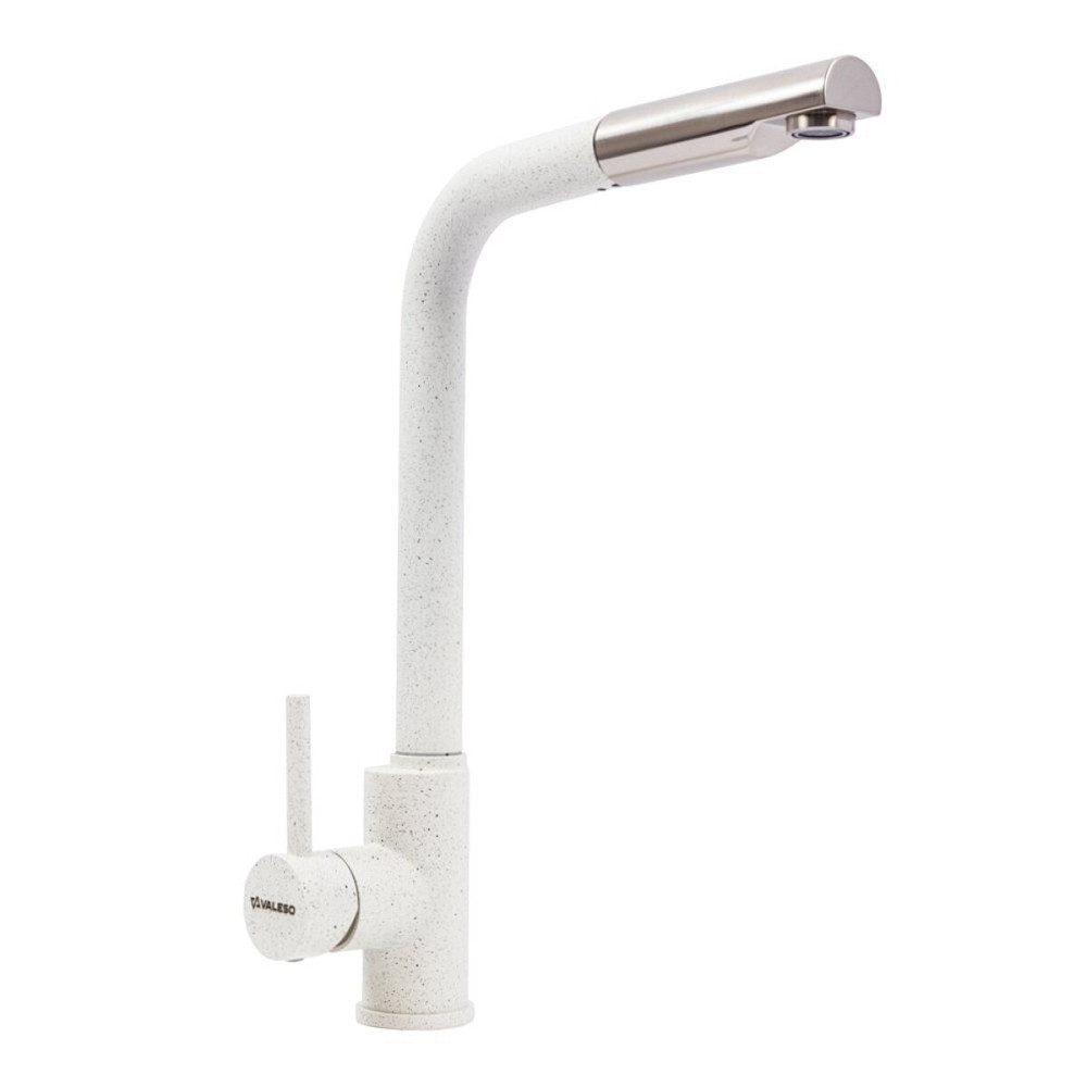 VALESO Комплект: Мийка гранітна 6050 SHERLIT VALESO + Змішувач Q411B + Сифон (Білий в крапку) Киев - изображение 8