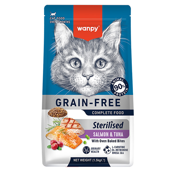 Wanpy Sterilized Cat Grain Free Salmon & Tuna ВАНПИ ЛОСОСЬ С ТУНЦОМ ДЛЯ СТЕРИЛИЗОВАННЫХ сухой беззерновой корм для котов Киев - изображение 1