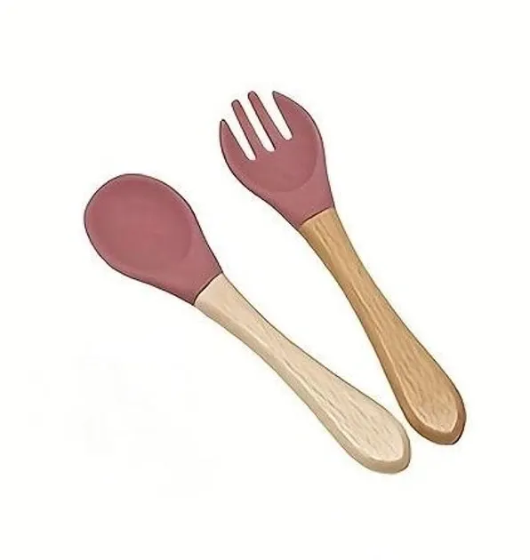 Детская силиконовая посуда Набор детской силиконовой посуды для первого прикорма на присосках. Розовый цвет Киев - изображение 4