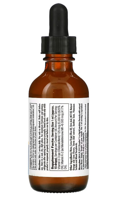 Вітаміни Д3 та K2 (Vitamin D-3 K-2) 5000 МО/500 мкг 59 мл із цитрусовим смаком Київ - фото 2